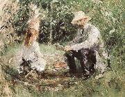 Berthe Morisot Manet and his daughter France oil painting artist